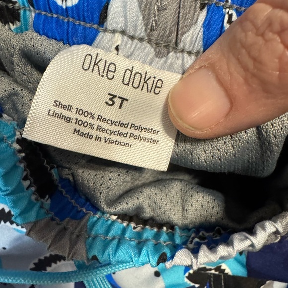 Okie Dokie - Toddler Boys Swim Trunks & Sun Hat - 3T/Small - Picture 3 of 9